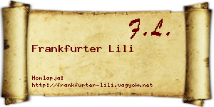 Frankfurter Lili névjegykártya